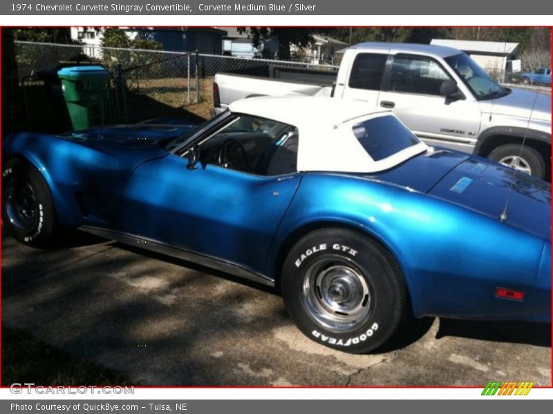 Corvette Medium Blue / Silver 1974 Chevrolet Corvette Stingray Convertible