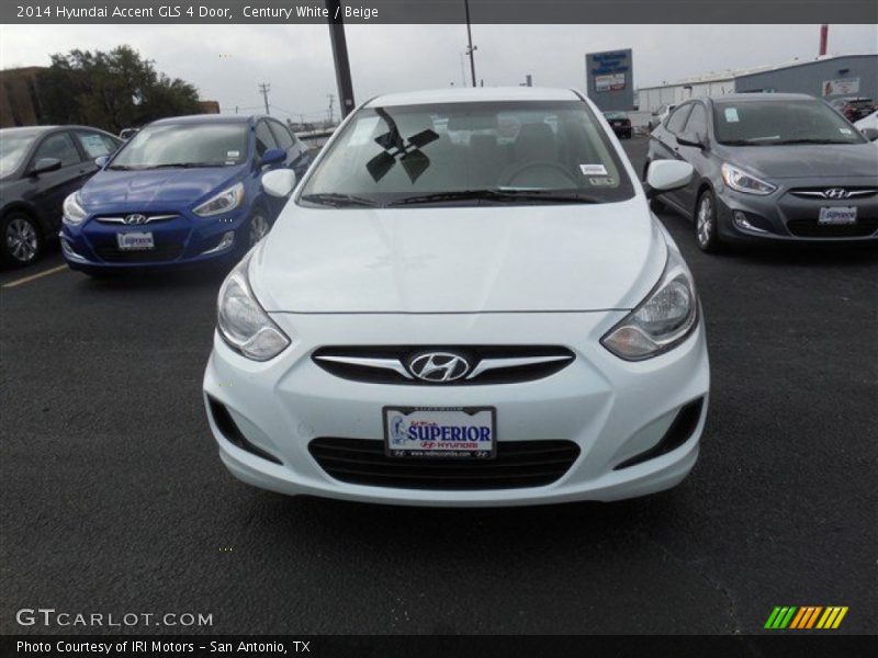 Century White / Beige 2014 Hyundai Accent GLS 4 Door