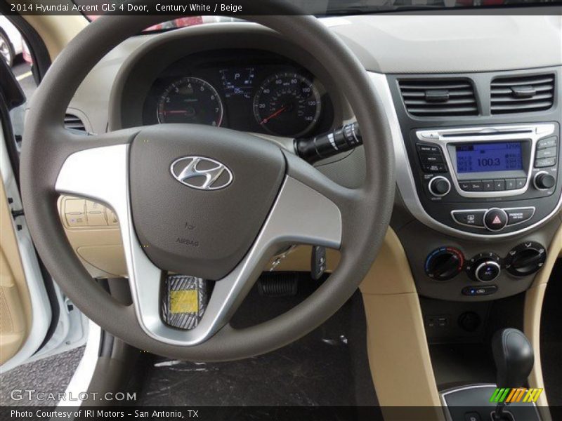 Century White / Beige 2014 Hyundai Accent GLS 4 Door