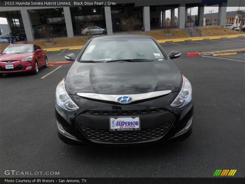 Black Onyx Pearl / Gray 2013 Hyundai Sonata Hybrid Limited