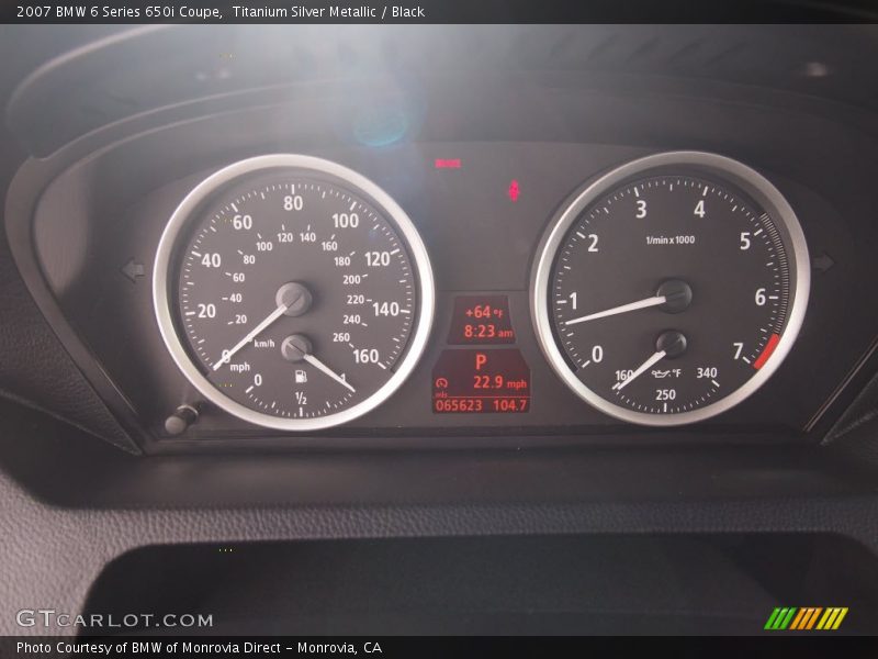 Titanium Silver Metallic / Black 2007 BMW 6 Series 650i Coupe