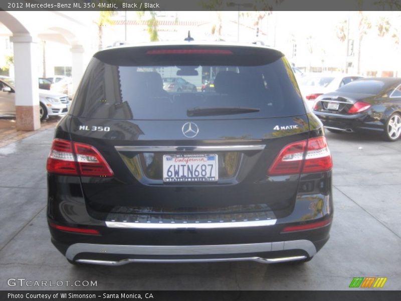 Black / Black 2012 Mercedes-Benz ML 350 4Matic