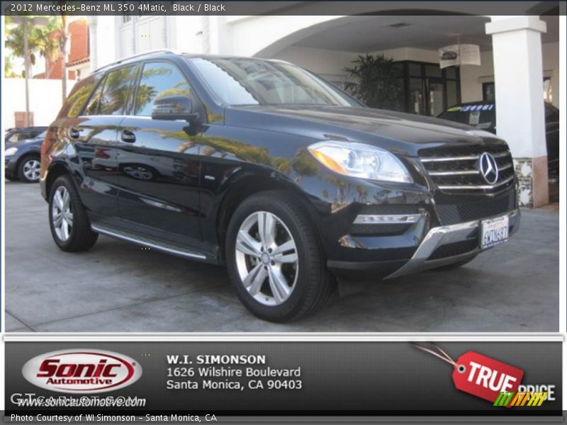 Black / Black 2012 Mercedes-Benz ML 350 4Matic