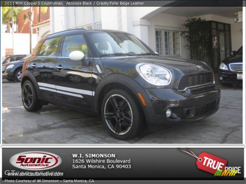 Absolute Black / Gravity Polar Beige Leather 2011 Mini Cooper S Countryman