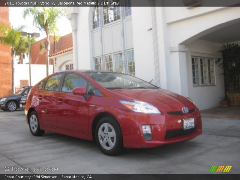 Barcelona Red Metallic / Dark Gray 2011 Toyota Prius Hybrid IV