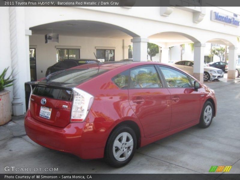 Barcelona Red Metallic / Dark Gray 2011 Toyota Prius Hybrid IV