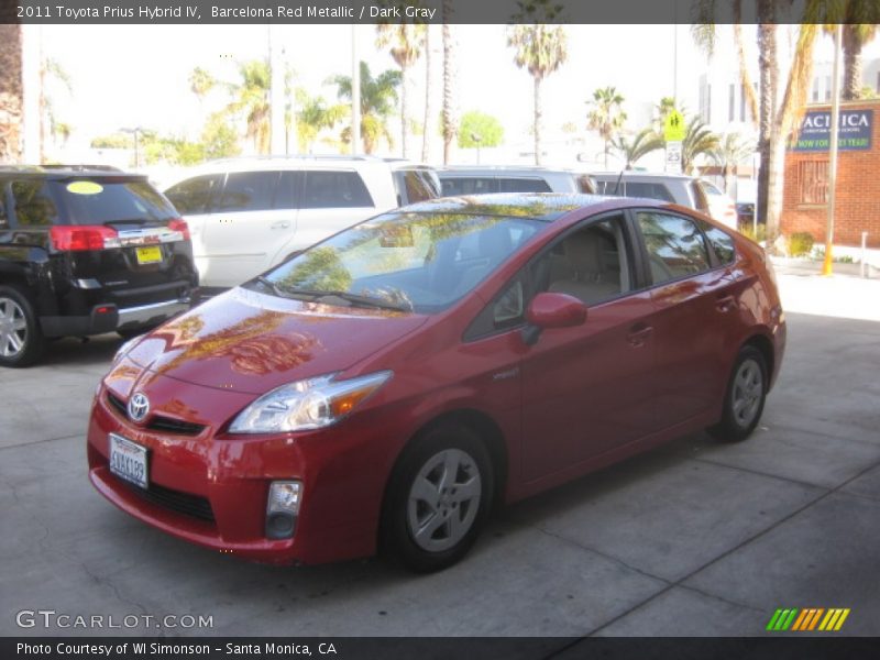 Barcelona Red Metallic / Dark Gray 2011 Toyota Prius Hybrid IV