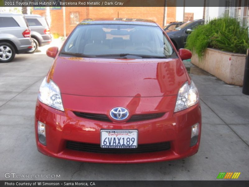 Barcelona Red Metallic / Dark Gray 2011 Toyota Prius Hybrid IV