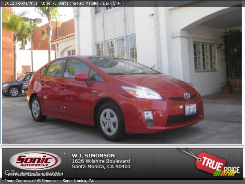 Barcelona Red Metallic / Dark Gray 2011 Toyota Prius Hybrid IV