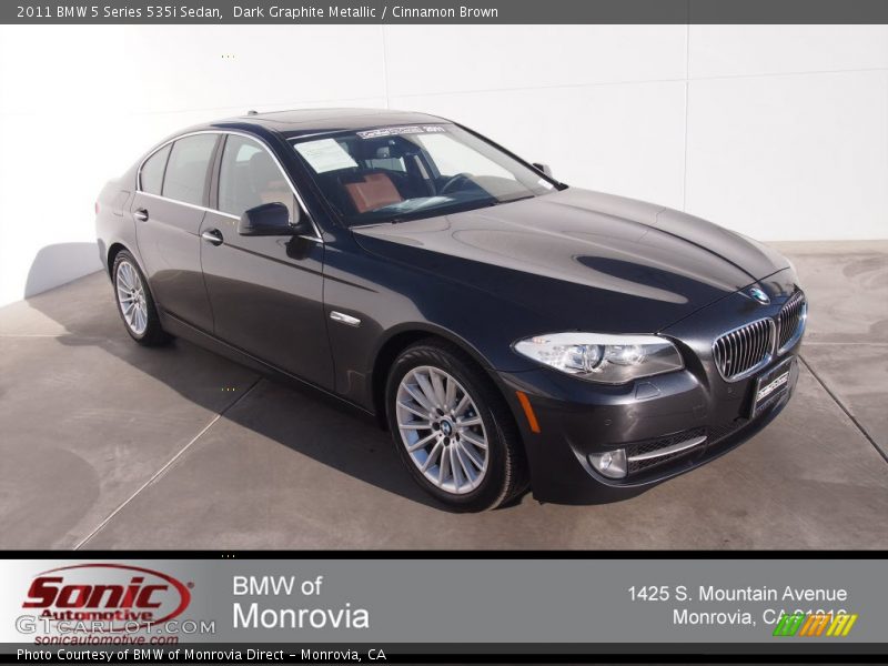 Dark Graphite Metallic / Cinnamon Brown 2011 BMW 5 Series 535i Sedan