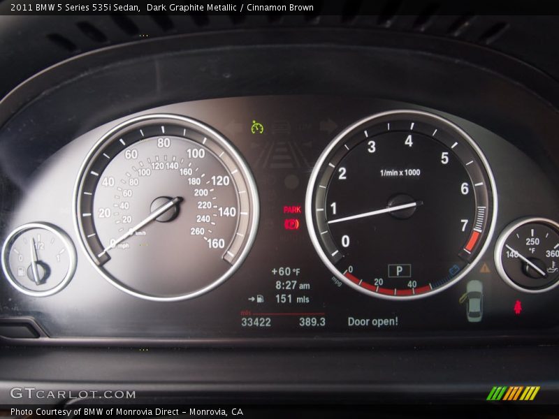 Dark Graphite Metallic / Cinnamon Brown 2011 BMW 5 Series 535i Sedan