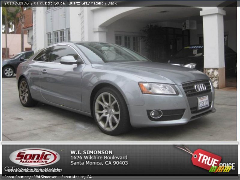 Quartz Gray Metallic / Black 2010 Audi A5 2.0T quattro Coupe