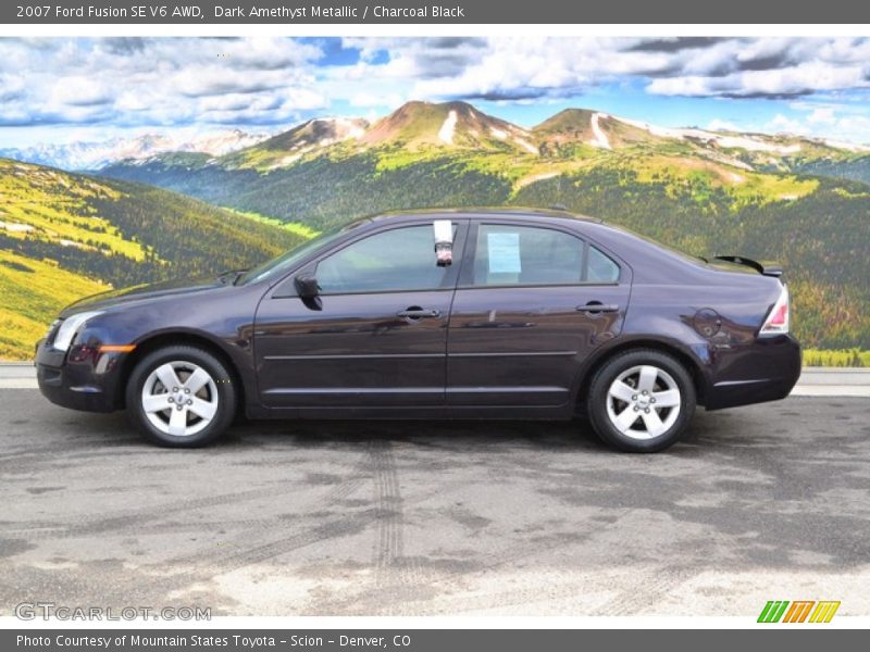 Dark Amethyst Metallic / Charcoal Black 2007 Ford Fusion SE V6 AWD