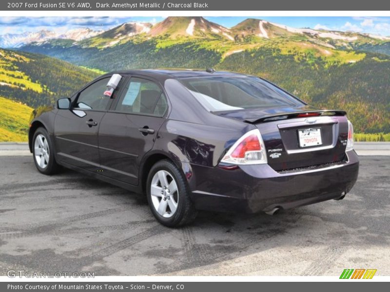 Dark Amethyst Metallic / Charcoal Black 2007 Ford Fusion SE V6 AWD