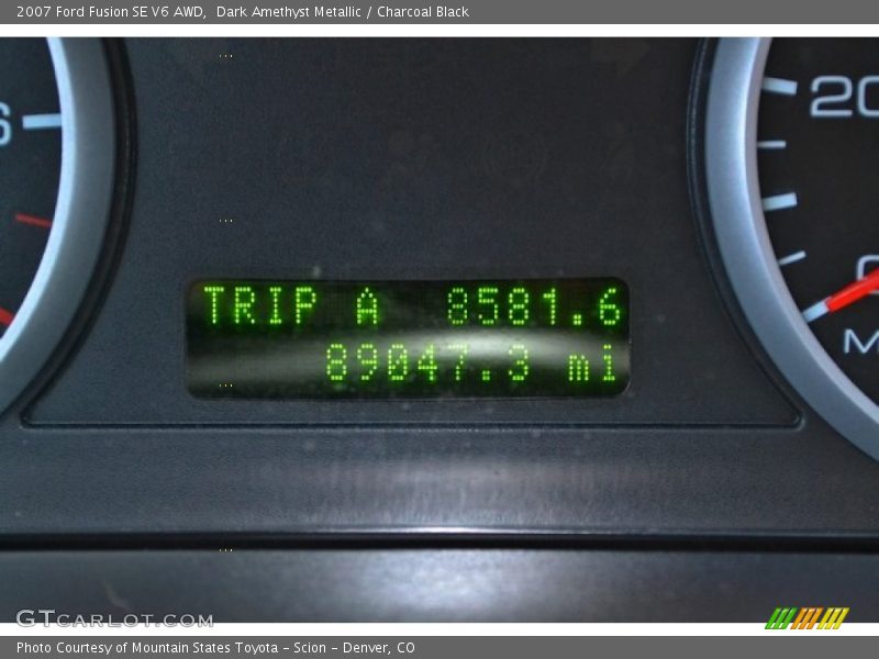 Dark Amethyst Metallic / Charcoal Black 2007 Ford Fusion SE V6 AWD