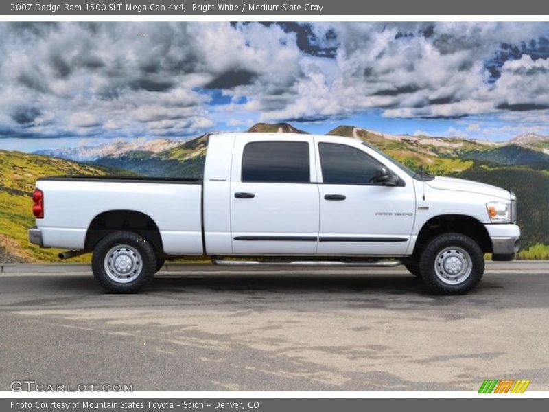 Bright White / Medium Slate Gray 2007 Dodge Ram 1500 SLT Mega Cab 4x4
