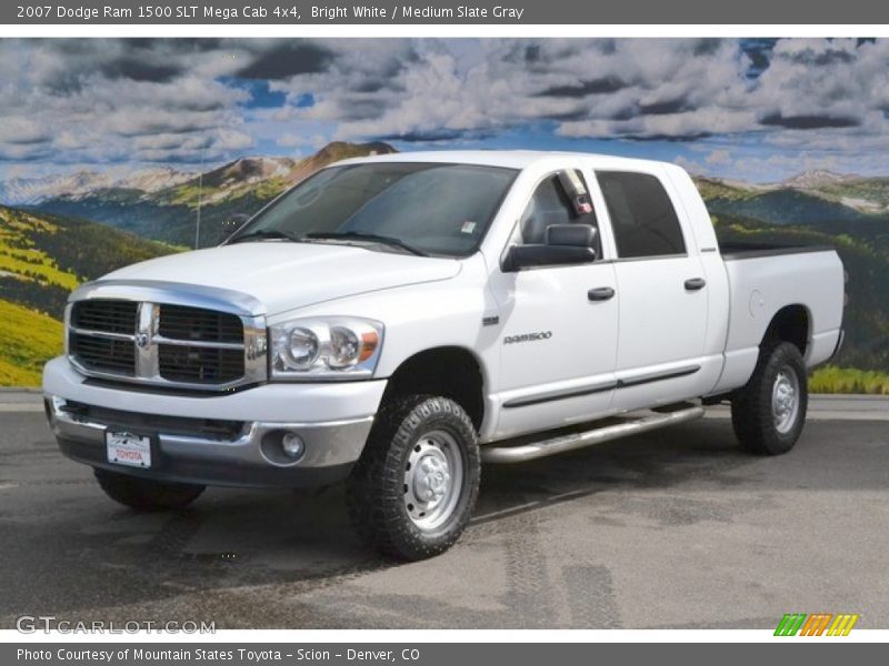 Bright White / Medium Slate Gray 2007 Dodge Ram 1500 SLT Mega Cab 4x4