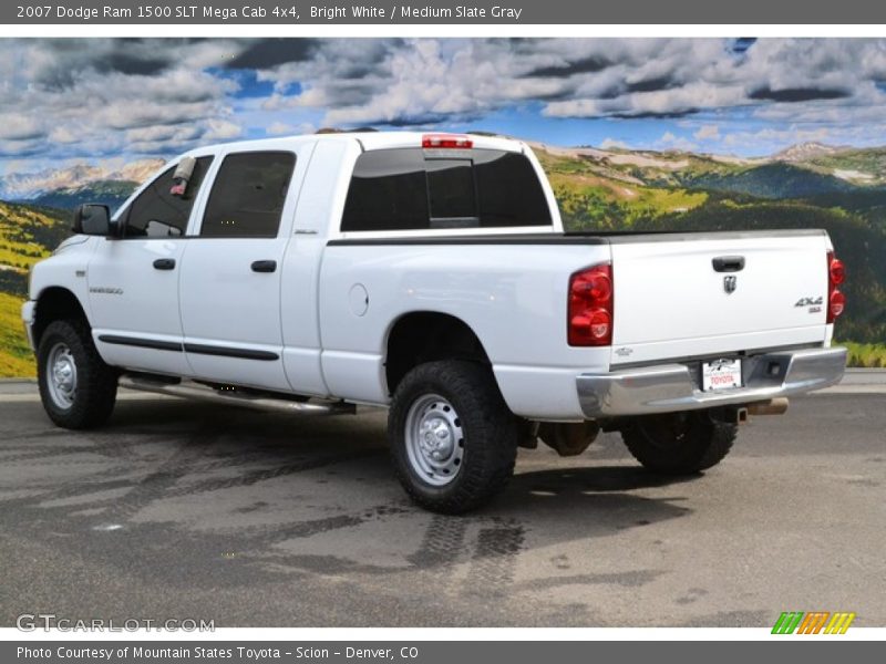 Bright White / Medium Slate Gray 2007 Dodge Ram 1500 SLT Mega Cab 4x4