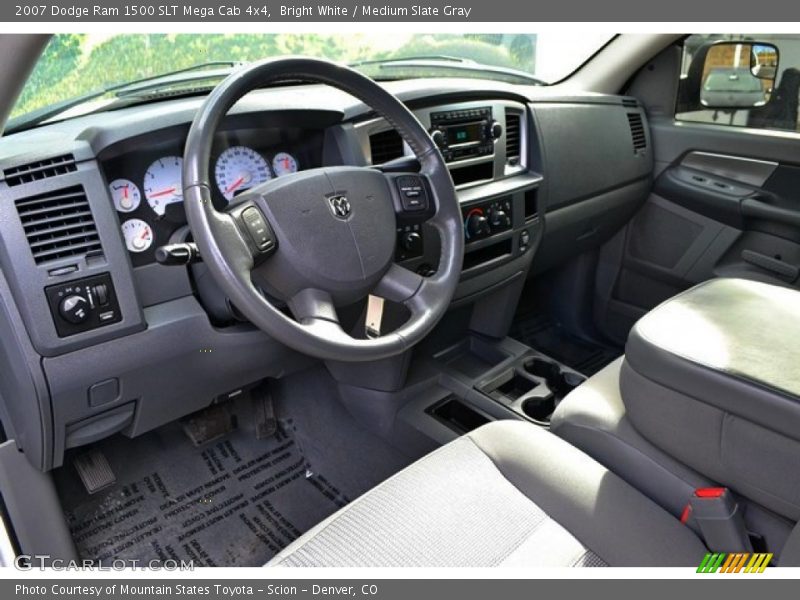 Bright White / Medium Slate Gray 2007 Dodge Ram 1500 SLT Mega Cab 4x4