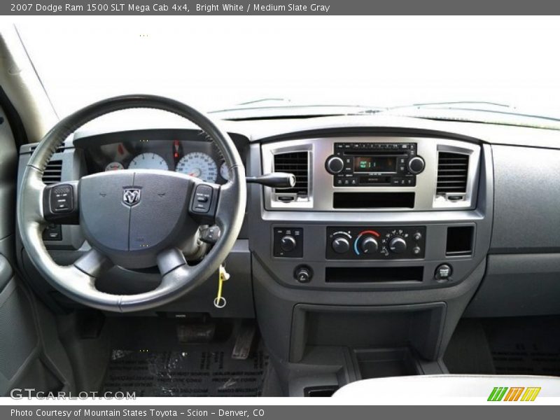 Bright White / Medium Slate Gray 2007 Dodge Ram 1500 SLT Mega Cab 4x4
