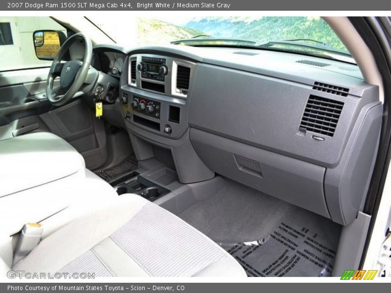 Bright White / Medium Slate Gray 2007 Dodge Ram 1500 SLT Mega Cab 4x4