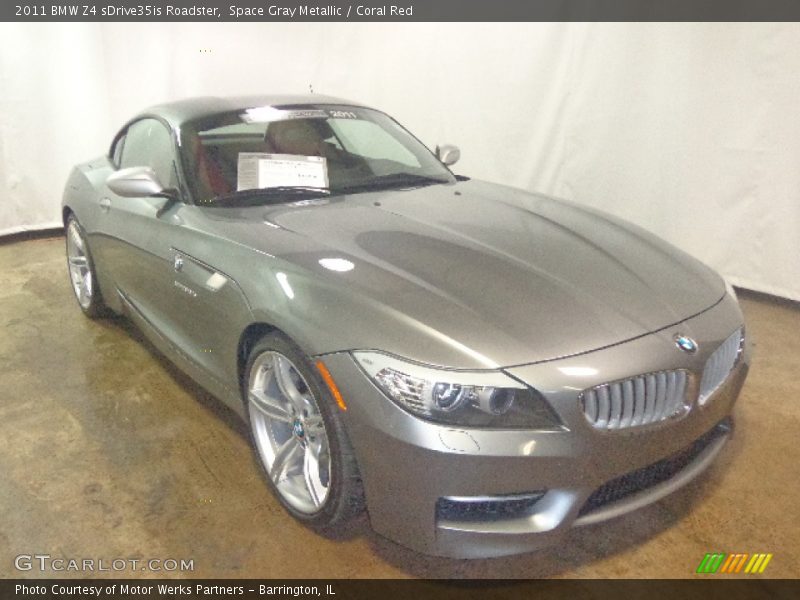 Space Gray Metallic / Coral Red 2011 BMW Z4 sDrive35is Roadster