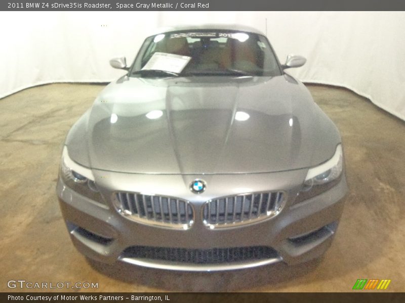 Space Gray Metallic / Coral Red 2011 BMW Z4 sDrive35is Roadster