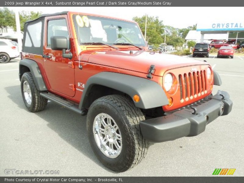 Sunburst Orange Pearl Coat / Dark Slate Gray/Medium Slate Gray 2009 Jeep Wrangler X 4x4