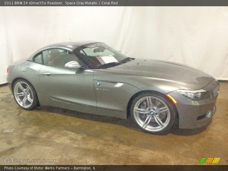 Space Gray Metallic / Coral Red 2011 BMW Z4 sDrive35is Roadster