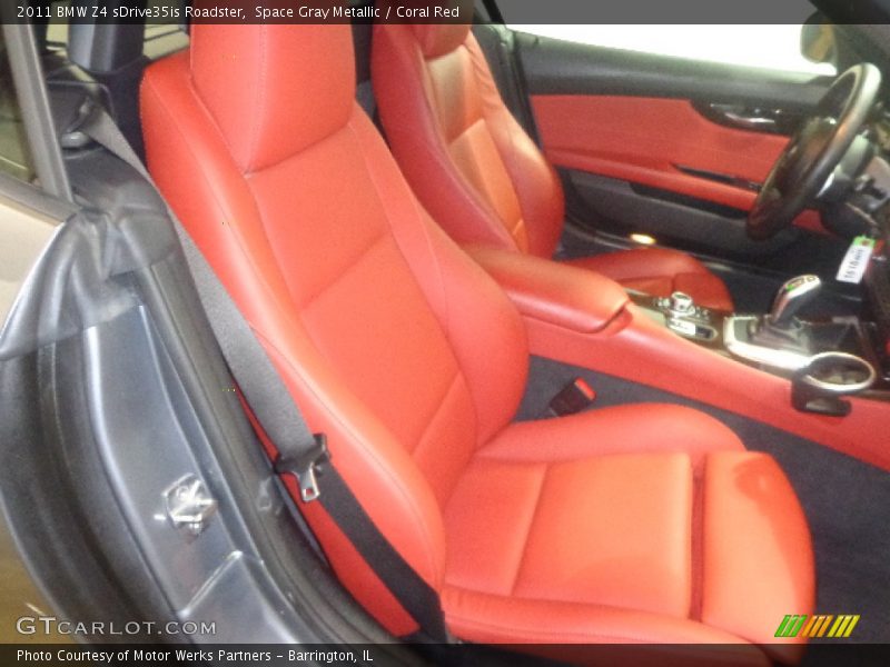 Space Gray Metallic / Coral Red 2011 BMW Z4 sDrive35is Roadster