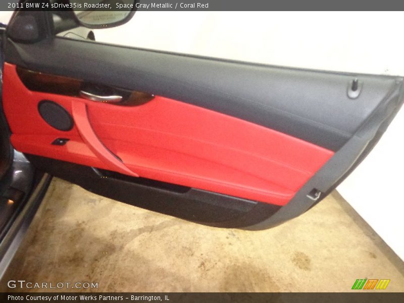 Space Gray Metallic / Coral Red 2011 BMW Z4 sDrive35is Roadster