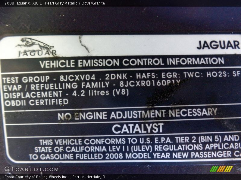 Pearl Grey Metallic / Dove/Granite 2008 Jaguar XJ XJ8 L