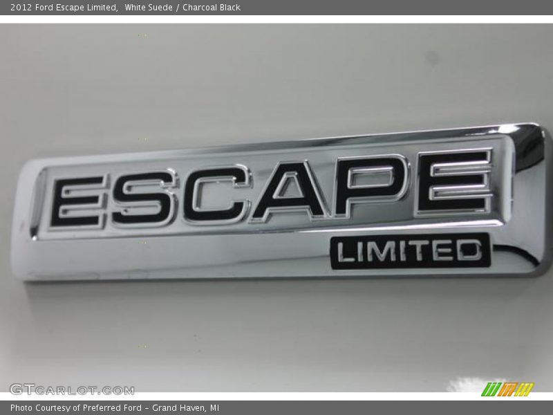 White Suede / Charcoal Black 2012 Ford Escape Limited