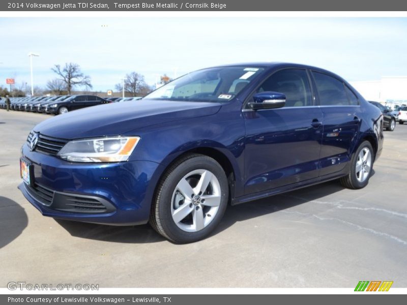 Tempest Blue Metallic / Cornsilk Beige 2014 Volkswagen Jetta TDI Sedan