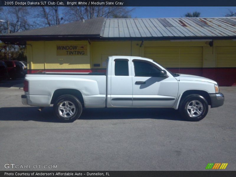 Bright White / Medium Slate Gray 2005 Dodge Dakota SLT Club Cab