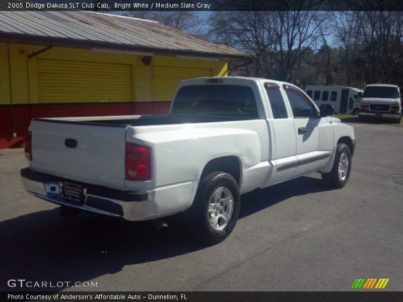 Bright White / Medium Slate Gray 2005 Dodge Dakota SLT Club Cab