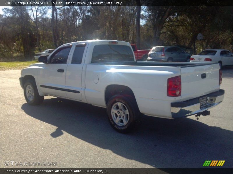 Bright White / Medium Slate Gray 2005 Dodge Dakota SLT Club Cab
