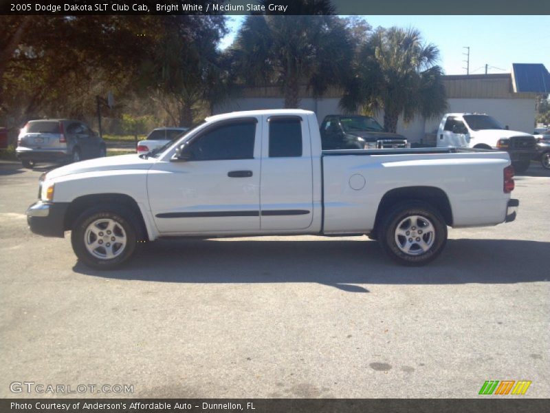 Bright White / Medium Slate Gray 2005 Dodge Dakota SLT Club Cab