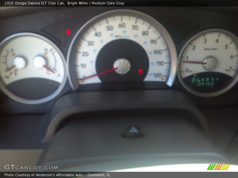 Bright White / Medium Slate Gray 2005 Dodge Dakota SLT Club Cab