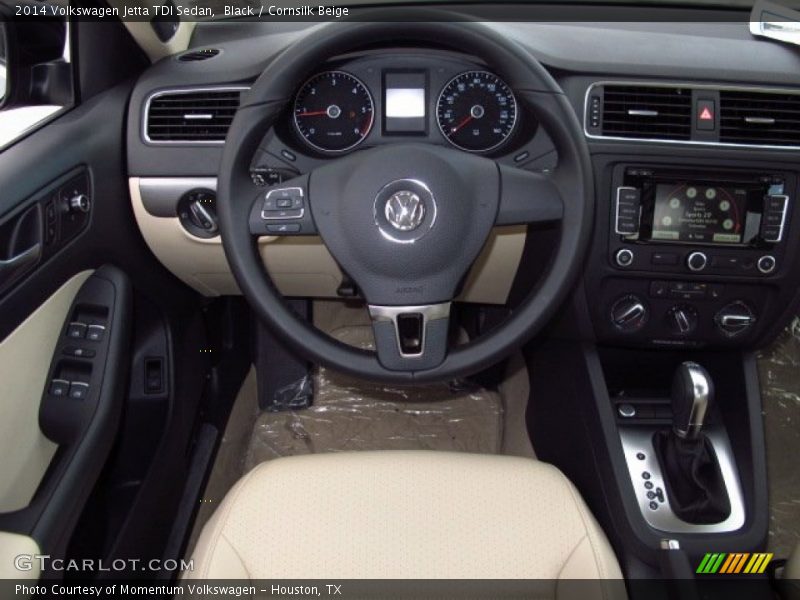 Black / Cornsilk Beige 2014 Volkswagen Jetta TDI Sedan