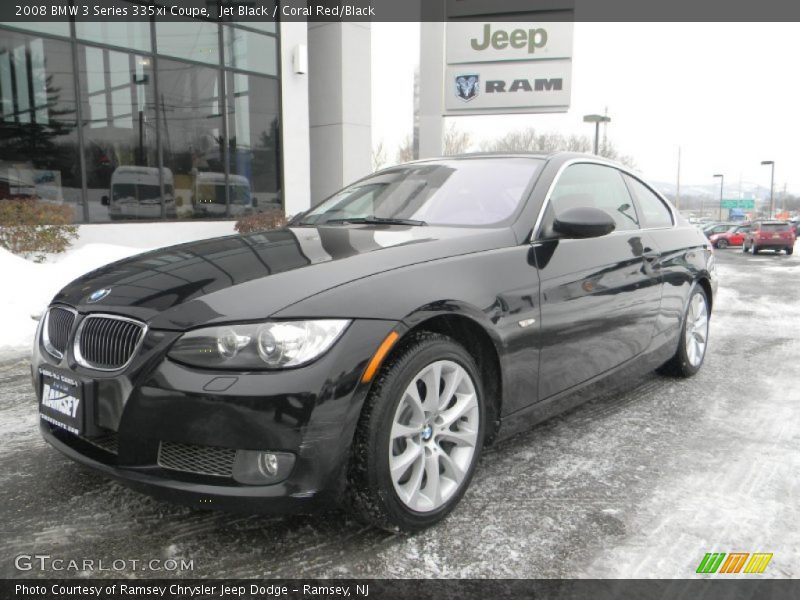 Jet Black / Coral Red/Black 2008 BMW 3 Series 335xi Coupe