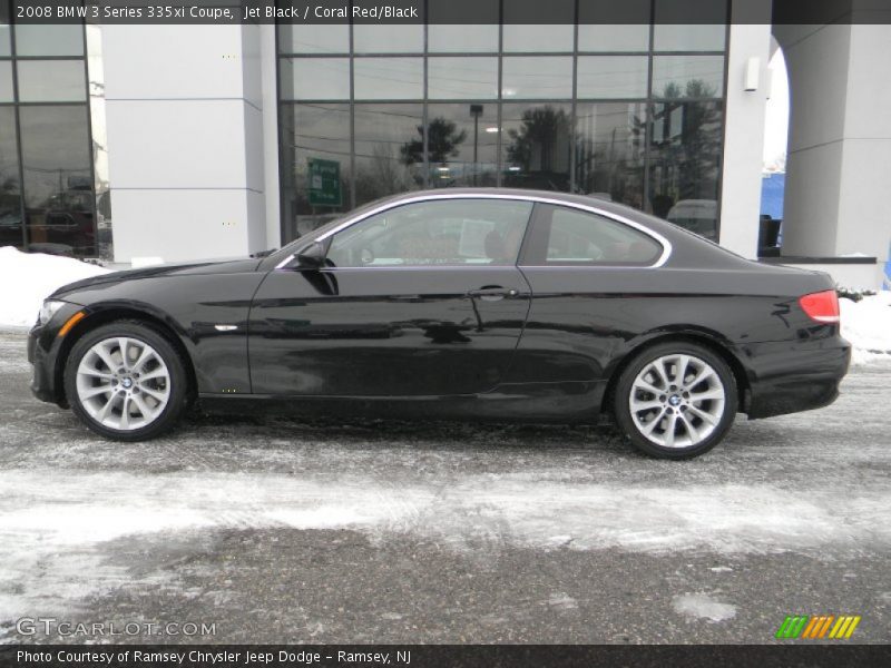 Jet Black / Coral Red/Black 2008 BMW 3 Series 335xi Coupe
