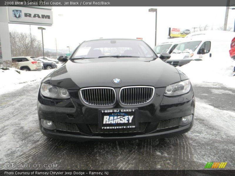 Jet Black / Coral Red/Black 2008 BMW 3 Series 335xi Coupe