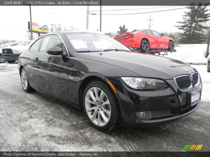 Jet Black / Coral Red/Black 2008 BMW 3 Series 335xi Coupe