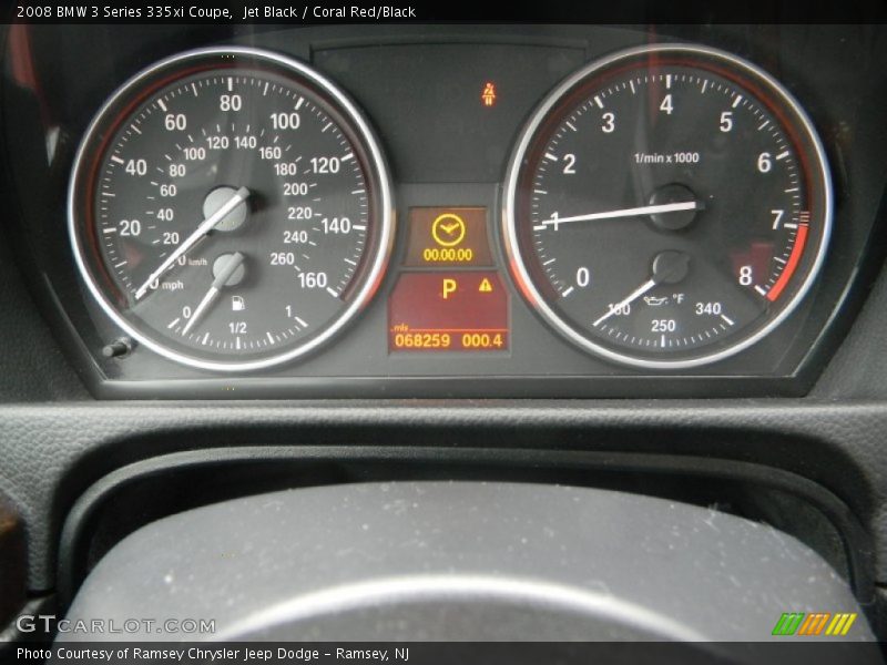 Jet Black / Coral Red/Black 2008 BMW 3 Series 335xi Coupe