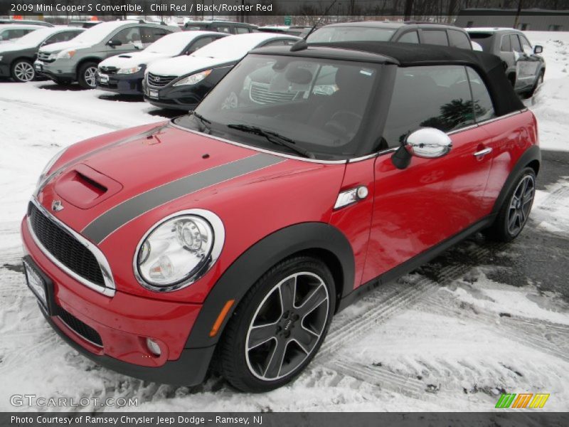 Chili Red / Black/Rooster Red 2009 Mini Cooper S Convertible
