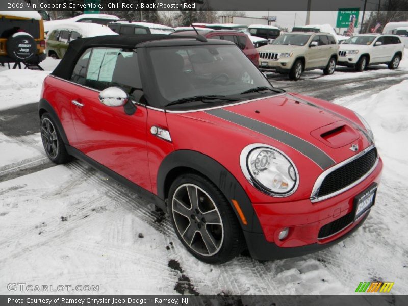 Chili Red / Black/Rooster Red 2009 Mini Cooper S Convertible