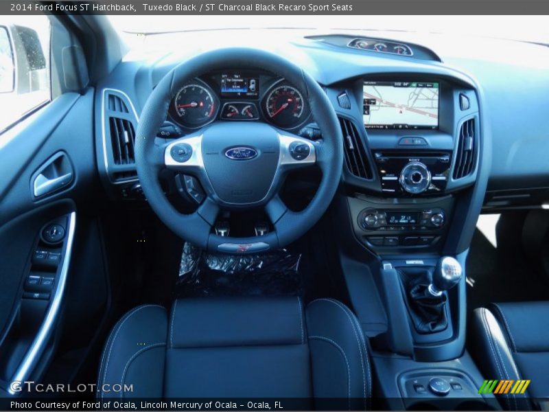 Tuxedo Black / ST Charcoal Black Recaro Sport Seats 2014 Ford Focus ST Hatchback