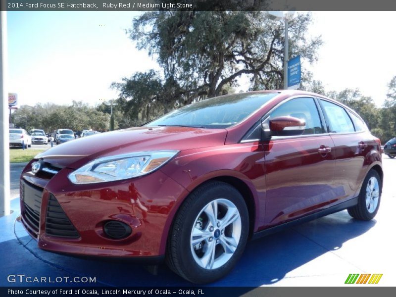 Ruby Red / Medium Light Stone 2014 Ford Focus SE Hatchback