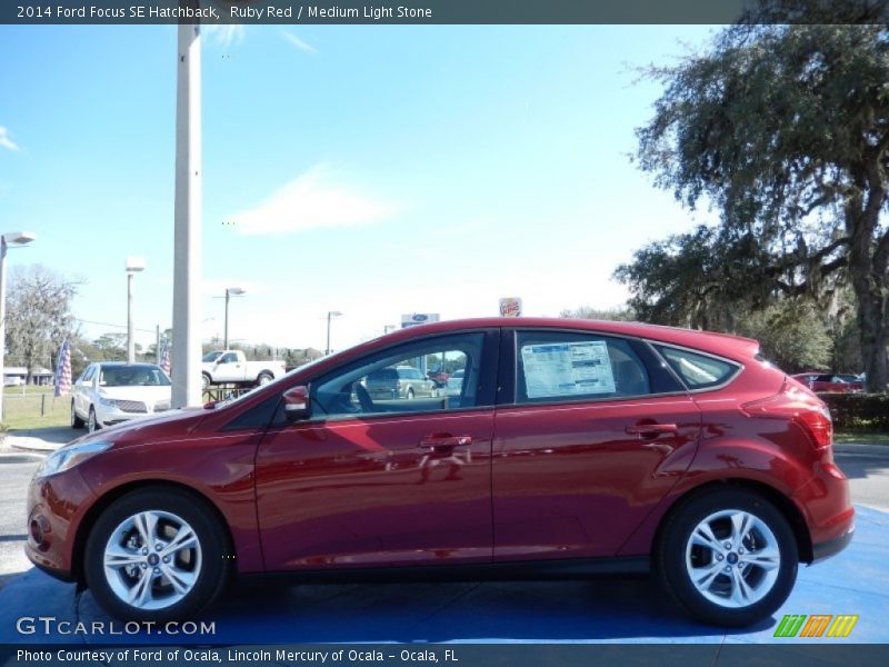 Ruby Red / Medium Light Stone 2014 Ford Focus SE Hatchback